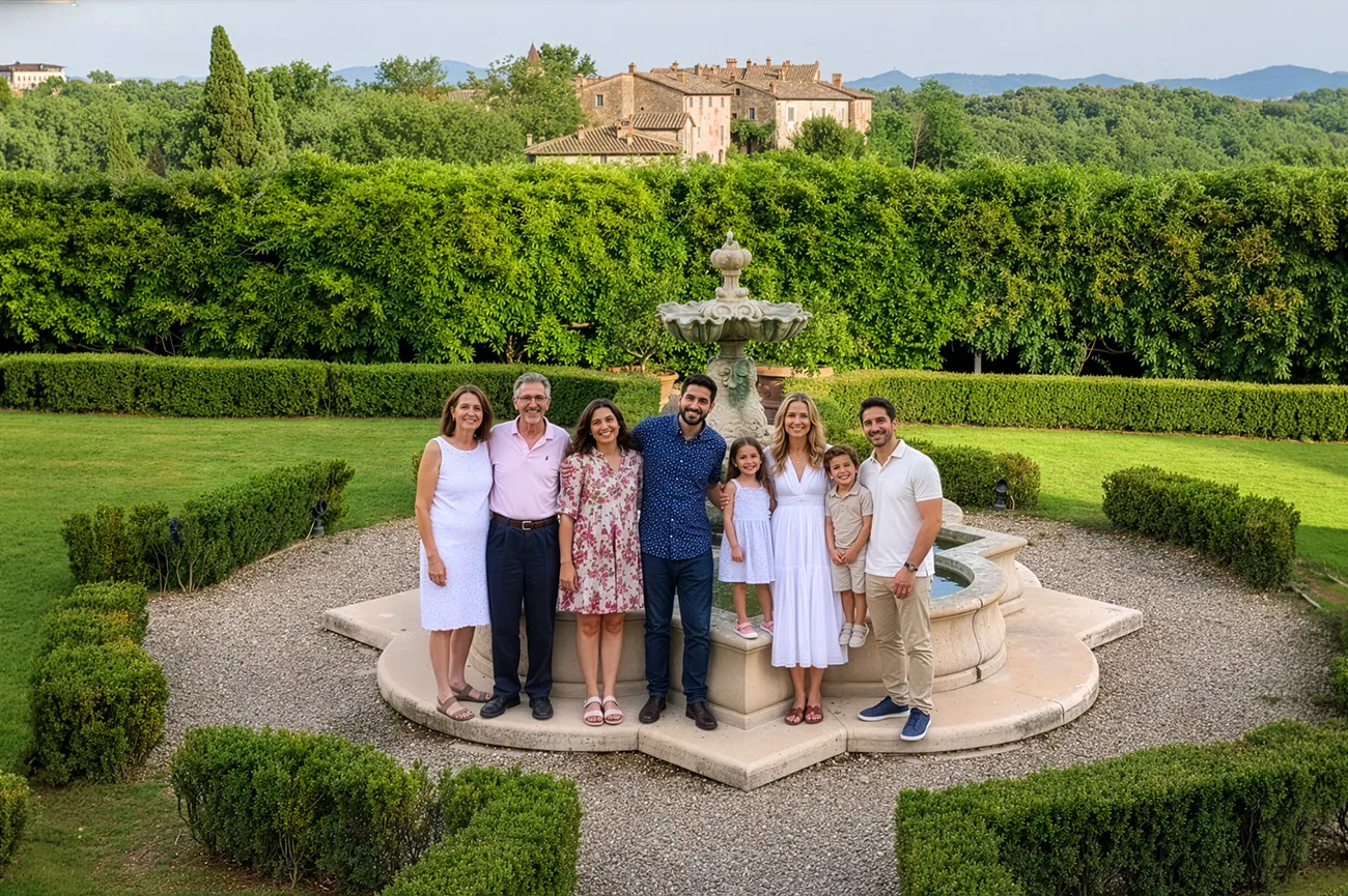 Servizio fotografico di famiglia in villa in Toscana