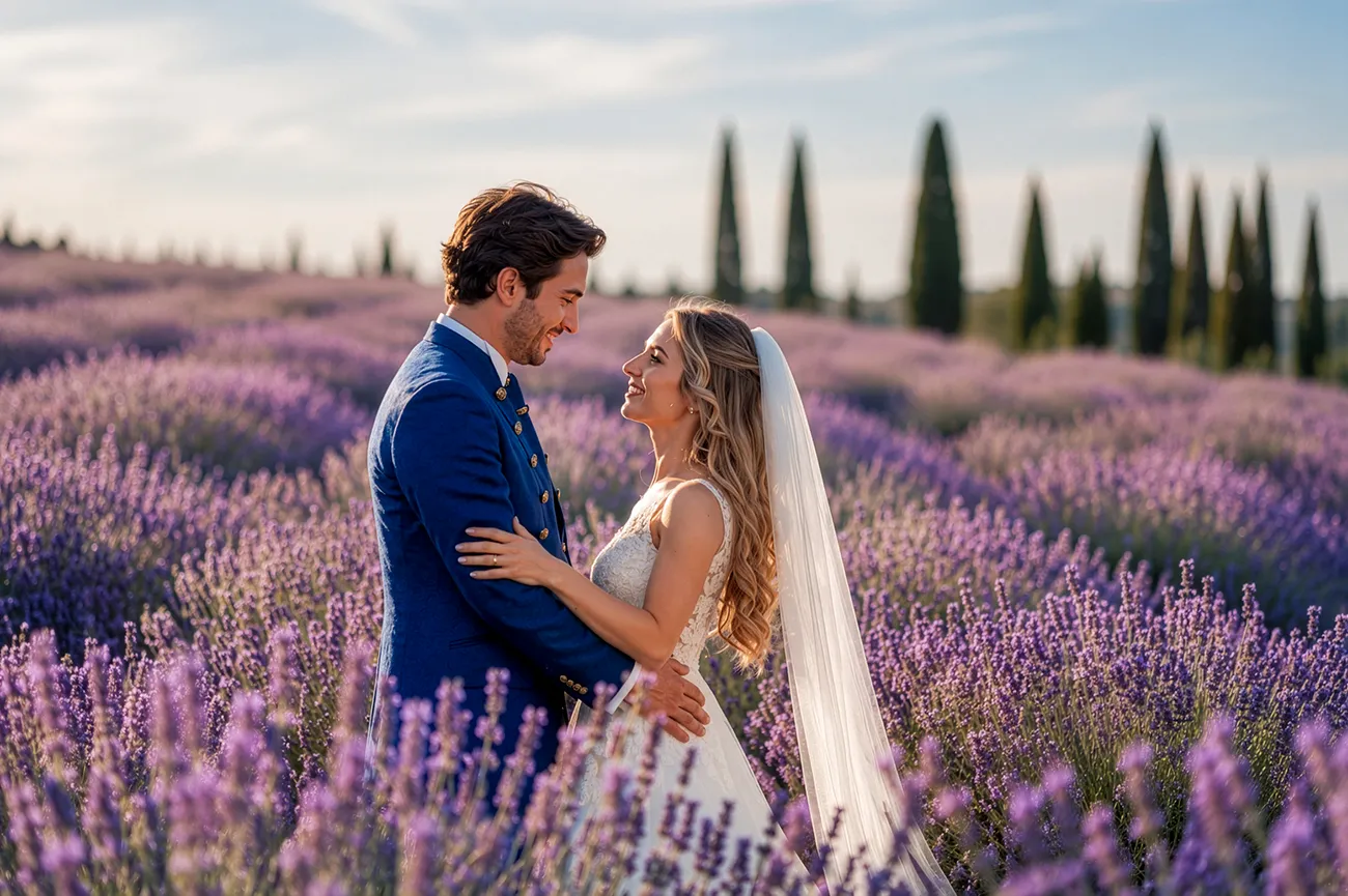 Fotografo di matrimonio durante una cerimonia in Toscana