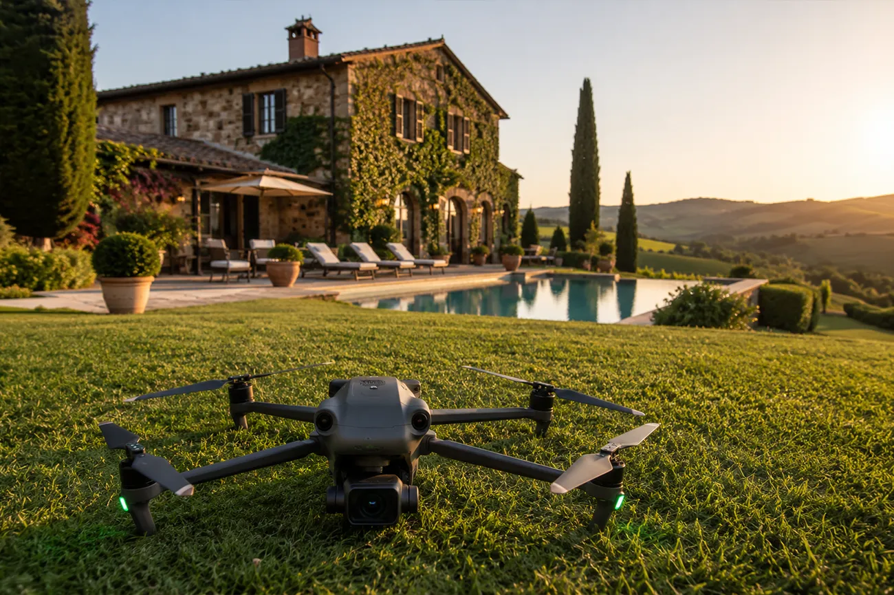 Video aereo con drone per immobile di lusso in Toscana