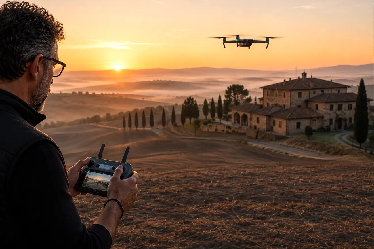 Riprese drone professionali per ville e agriturismi in Toscana