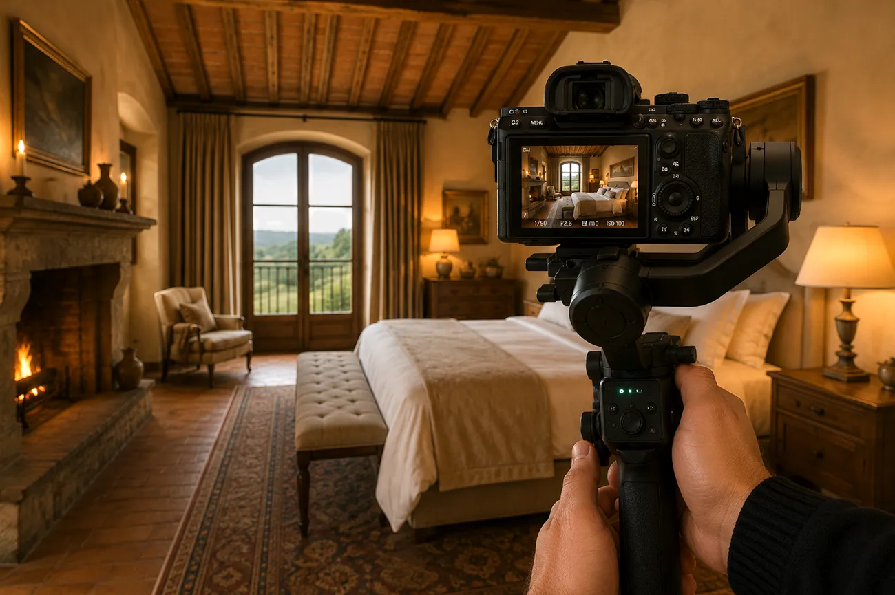 Riprese video per resort e struttura hospitality con piscina in Toscana