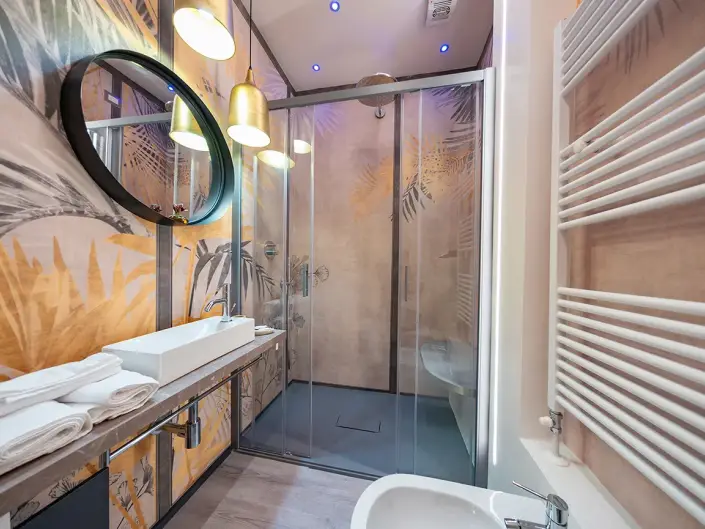 Luxury hotel bathroom photography in  Chianti, Tuscany in Val d'Orcia
