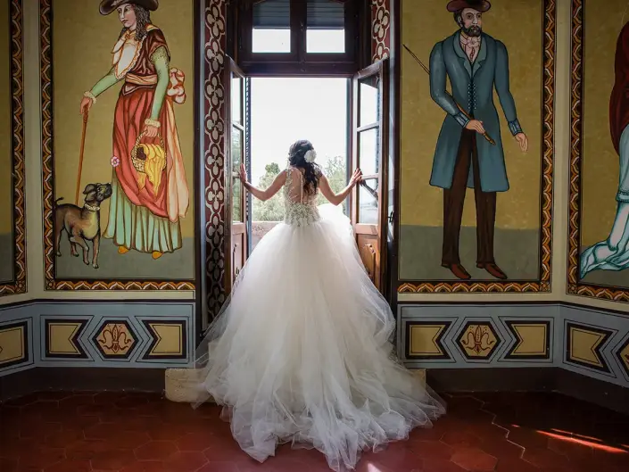 Matrimonio elegante in villa in Toscana
