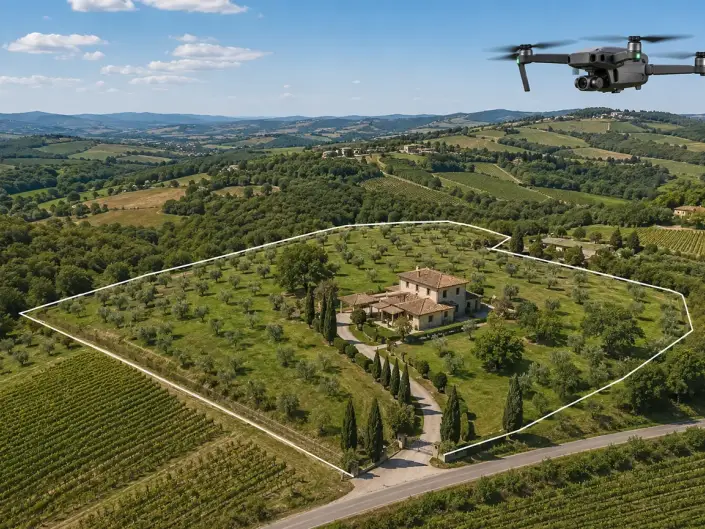 foto e video drone per la vendita di case e ville in toscana o per impatto ambientale